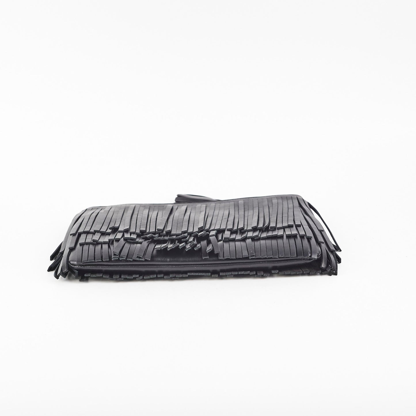 Saint Laurent Joulie Fringe Pouch Black