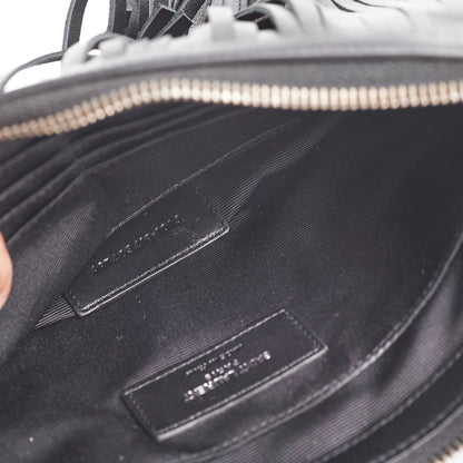 Saint Laurent Joulie Fringe Pouch Black