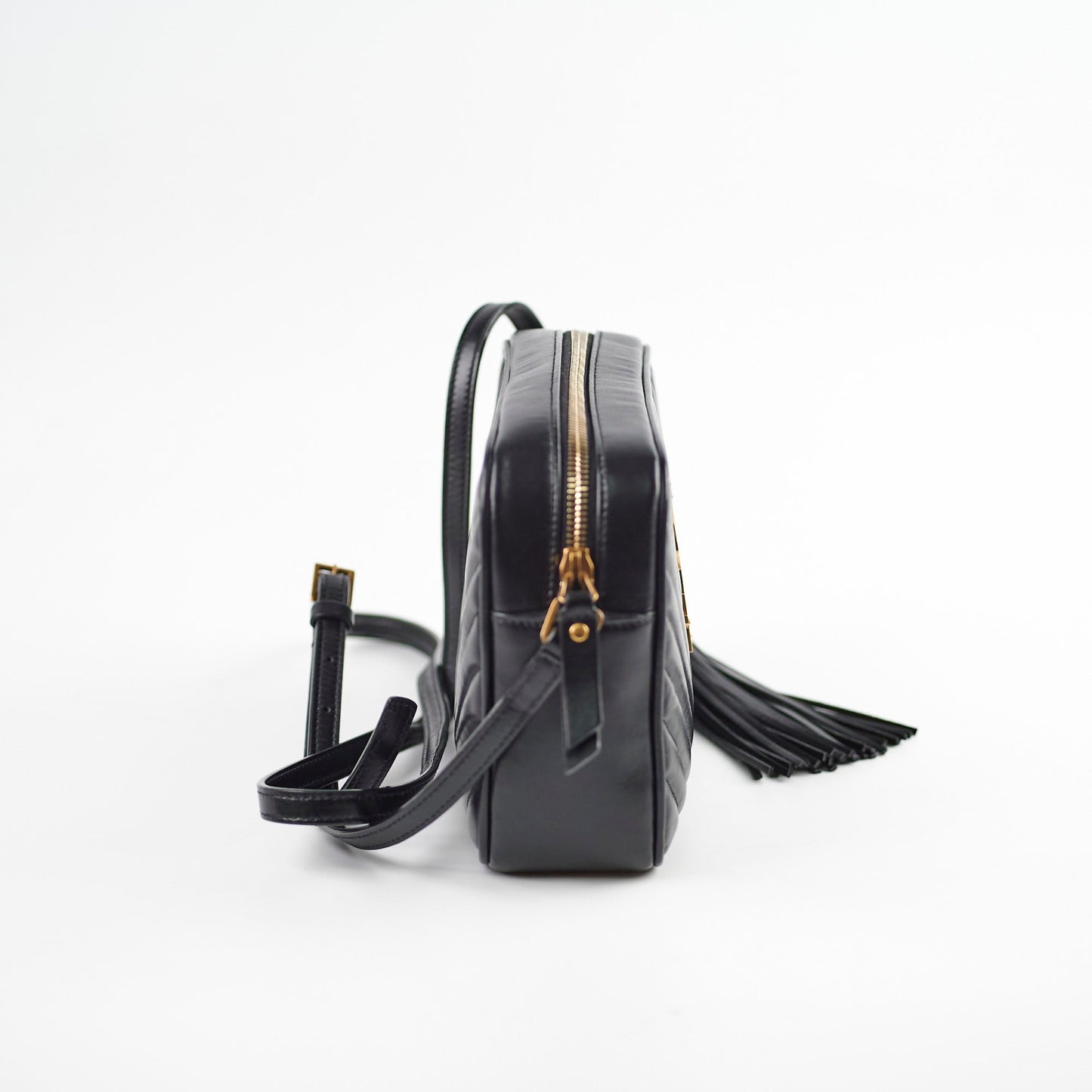 Saint Laurent Lou Camera Black Crossbody Bag
