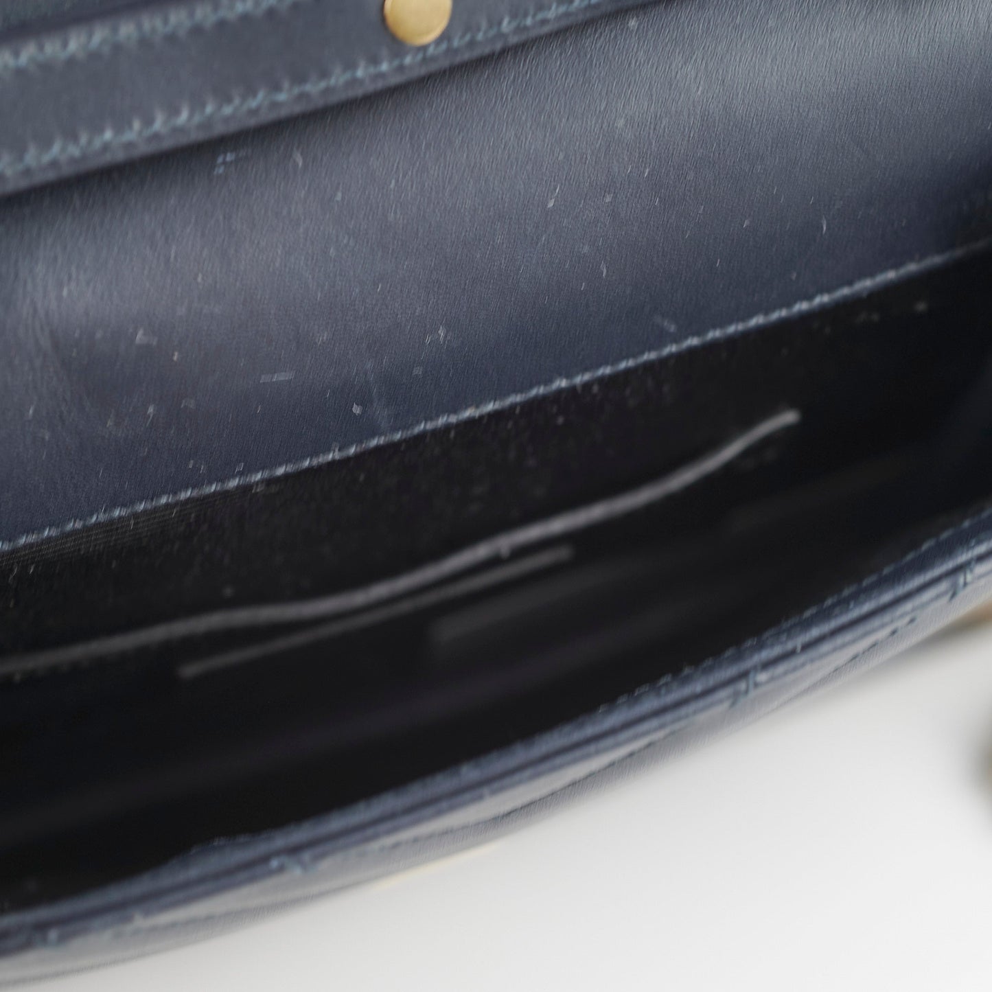 Saint Laurent Clutch With Detachable Chain Navy
