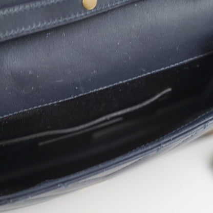 Saint Laurent Clutch With Detachable Chain Navy