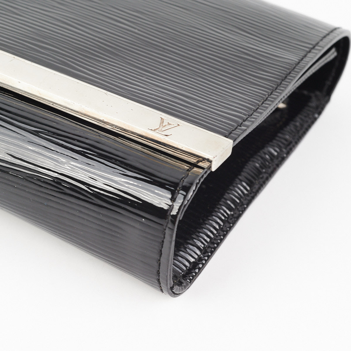 Louis Vuitton Patent Epi Clutch with Strap Black