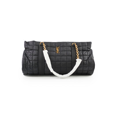 Saint Laurent Gloria Quilted Nylon Tote Black