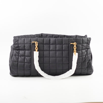 Saint Laurent Gloria Quilted Nylon Tote Black