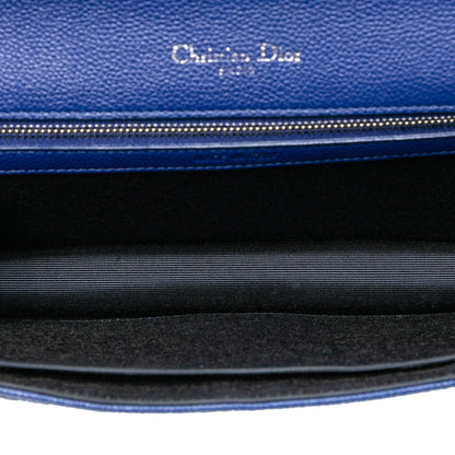 Blue Dior Medium Grained Calfskin Diorama Flap Crossbody Bag
