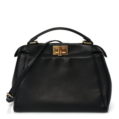Fendi Nappa Mini Peekaboo Iconic Satchel Black