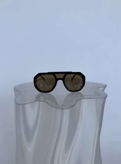Fendi Eyewear Aviator-Style Logo-Print Sunglasses