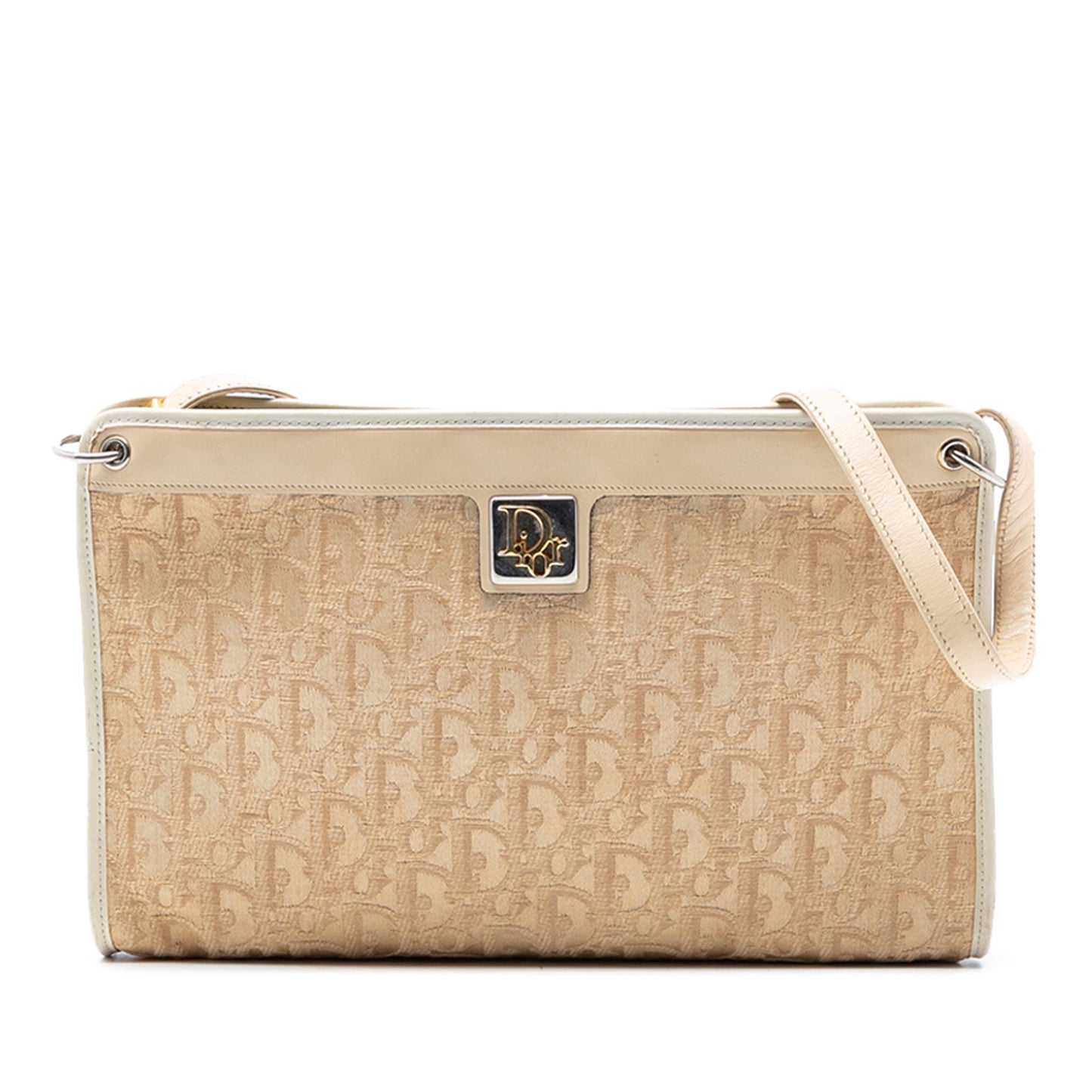Beige Dior Diorissimo Trotter Canvas Shoulder Bag