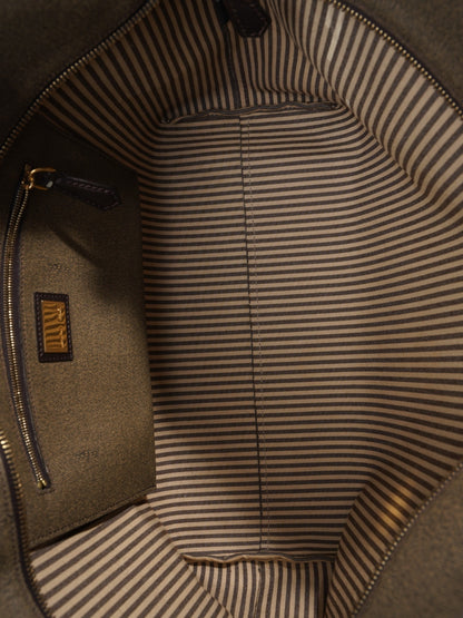 Fendi Roll Canvas Black Tote Bag Canvas