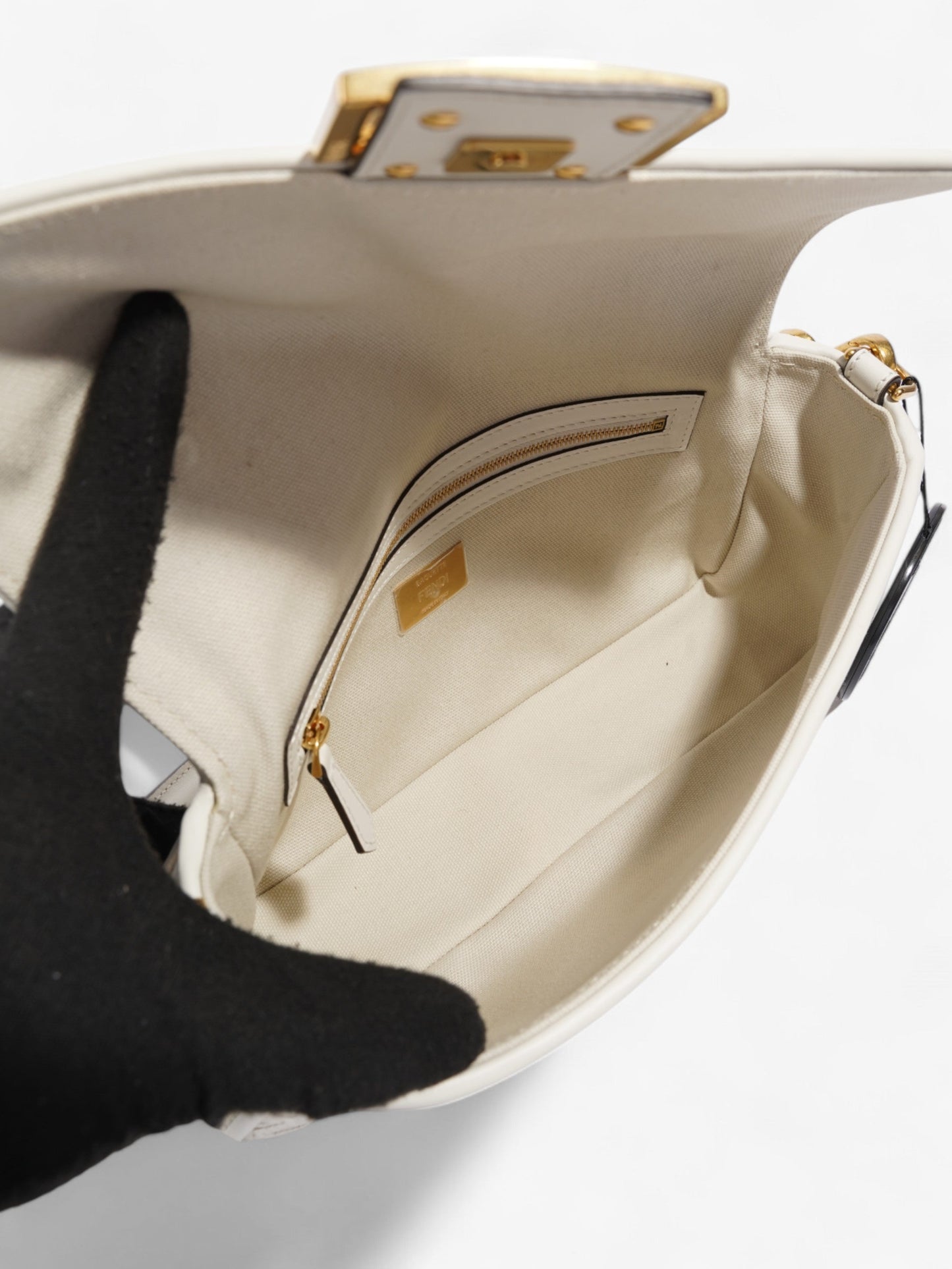 Fendi Baguette White Shoulder Bag