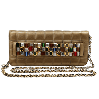 Chanel Byzance Bronze Leather Jeweled Evening Bag