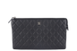 Chanel BLACK LAMBSKIN QUILTED CLUTCH (2638xxxx) SILVER HARDWARE WITH DUST COVER AND BOX