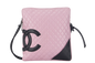 Chanel CAMBON SHOULDER BAG (910xxxx) PINK CALF LEATHER SILVER HARDWARE WITH