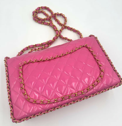 Chanel 1995 Barbie Pink Chainlink Maxi Flap Bag