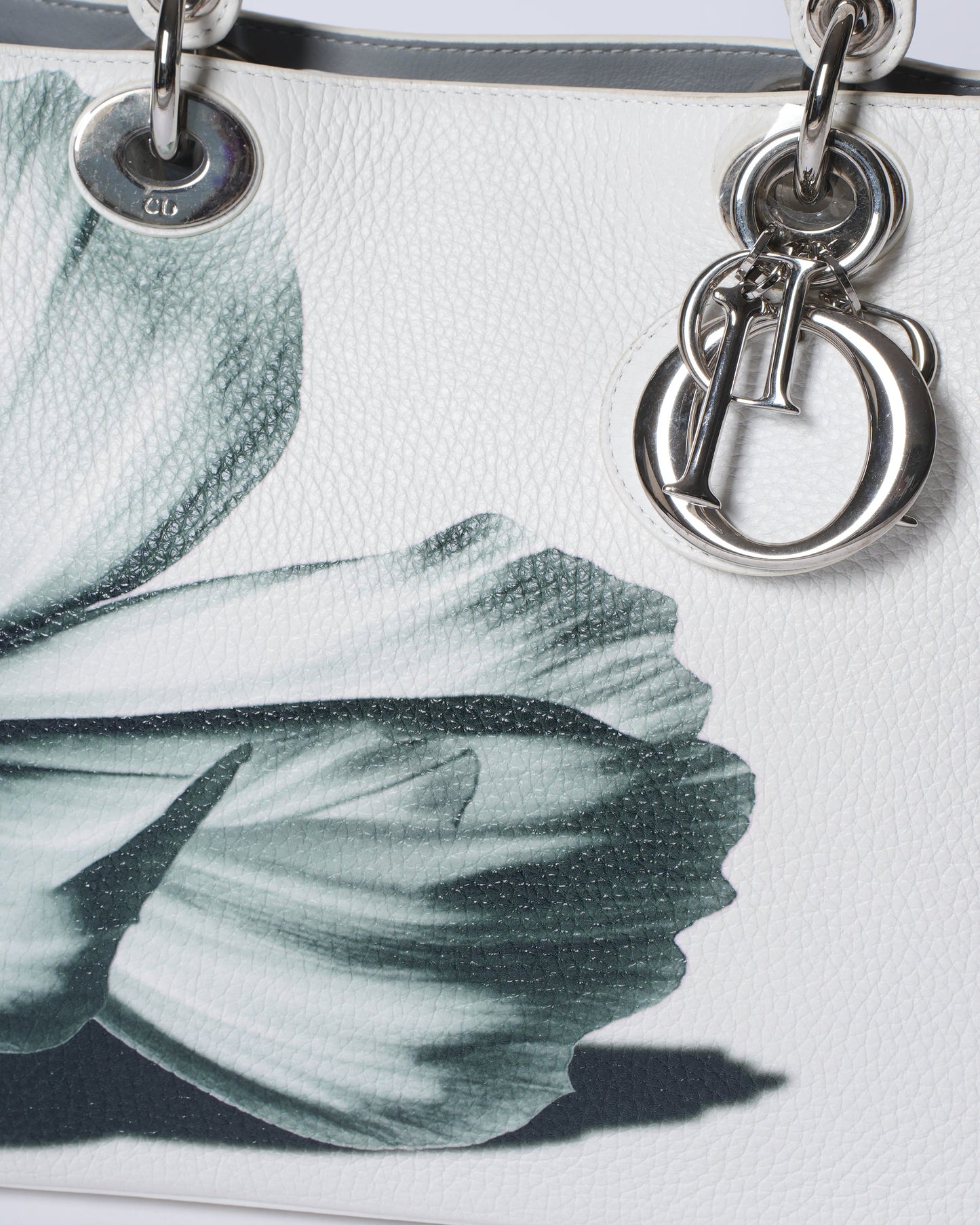 Christian Dior White Floral Lady Dior Bag Limited Edition
