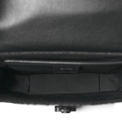 Christian Dior Oblique Jacquard Grained Calfskin Small Saddle Messenger Bag Black Oblique Monogram
