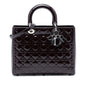 Purple Dior Large Patent Cannage Lady Dior Satchel