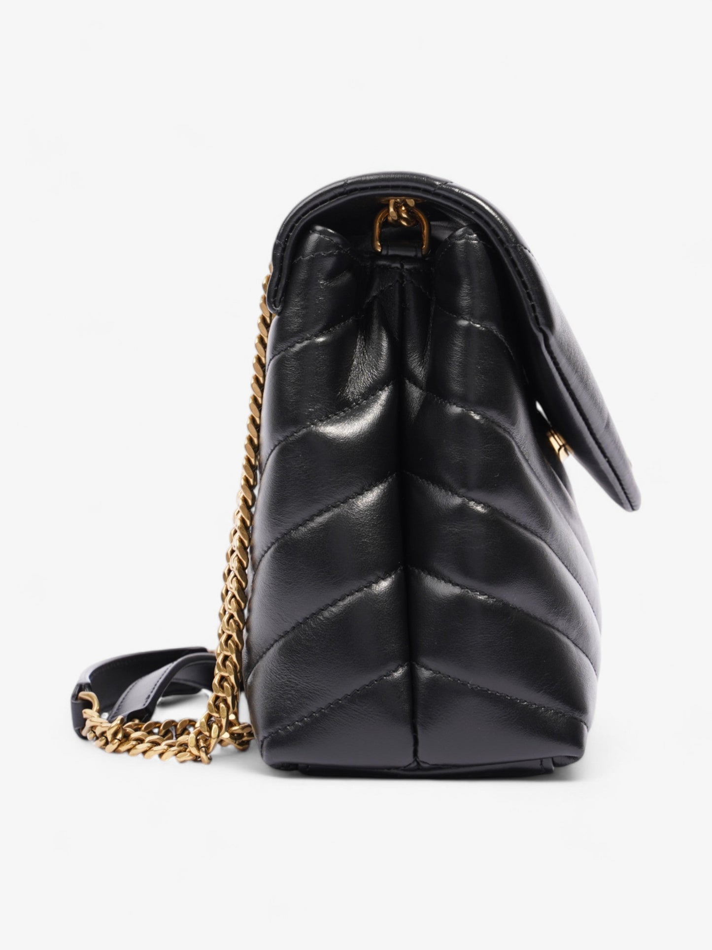 Saint Laurent Lou Lou Black Matelasse Leather Small