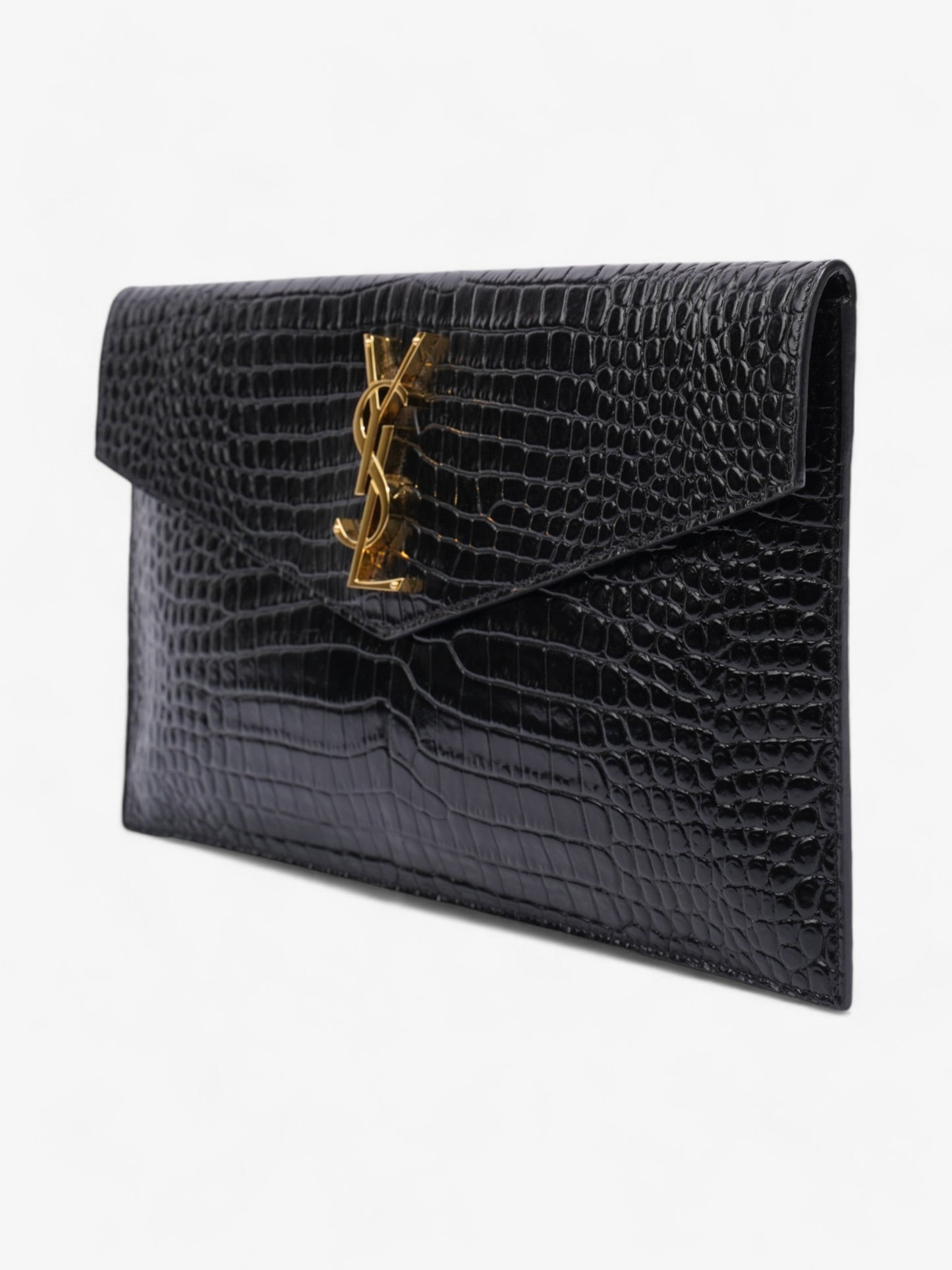 Saint Laurent Uptown Leather Black Clutch