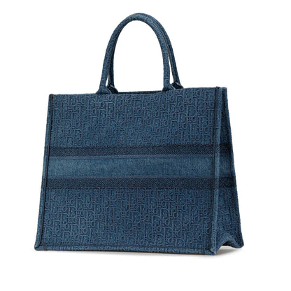 Blue Dior Large Oblique Denim Book Tote