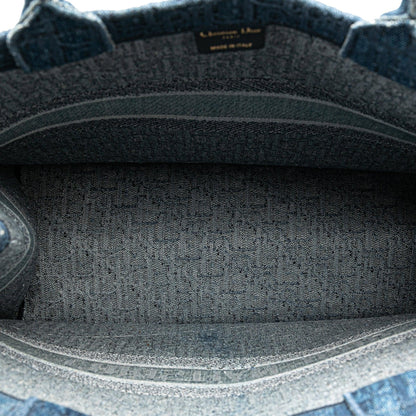 Blue Dior Large Oblique Denim Book Tote