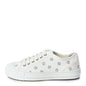Fendi Canvas Lurex FF Womens Domino Low Top Sneakers 37 White