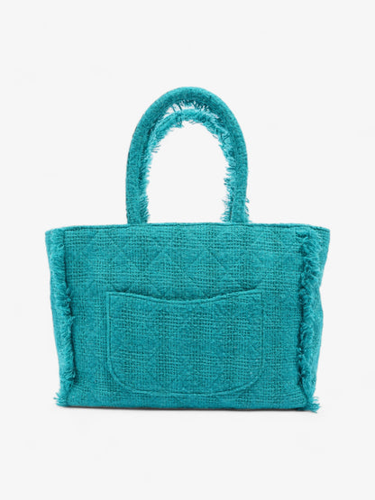Chanel Shopper Tote Teal Green Tweed Medium