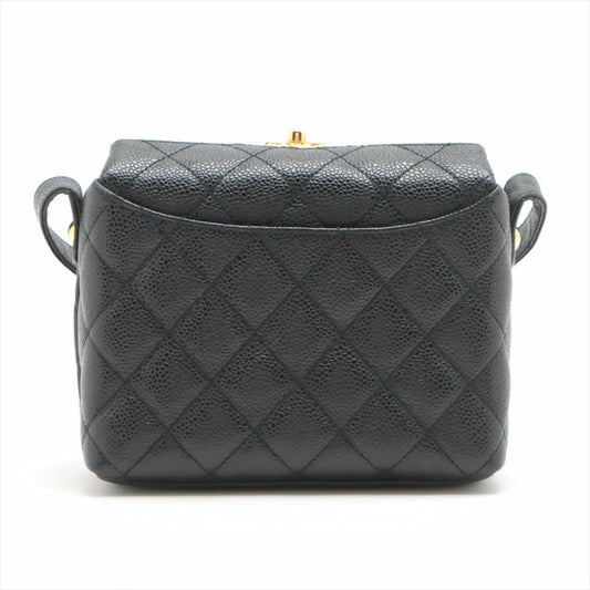 Chanel Black Gold Carved Buckle Box Bag