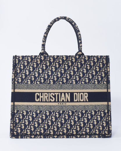 Dior Book Tote Leather Canvas Tote Bag