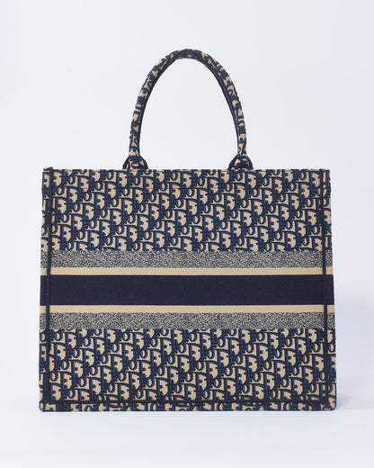 Dior Book Tote Leather Canvas Tote Bag