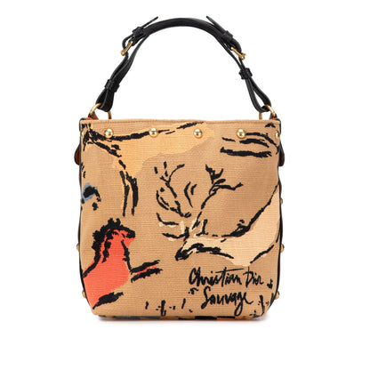 Dior Leather Canvas Handbag