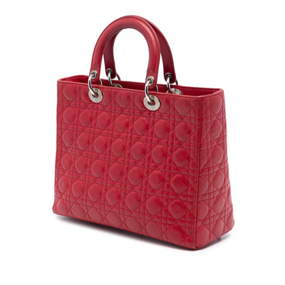 Dior Lady Dior Cannage Red Handbag Style 6
