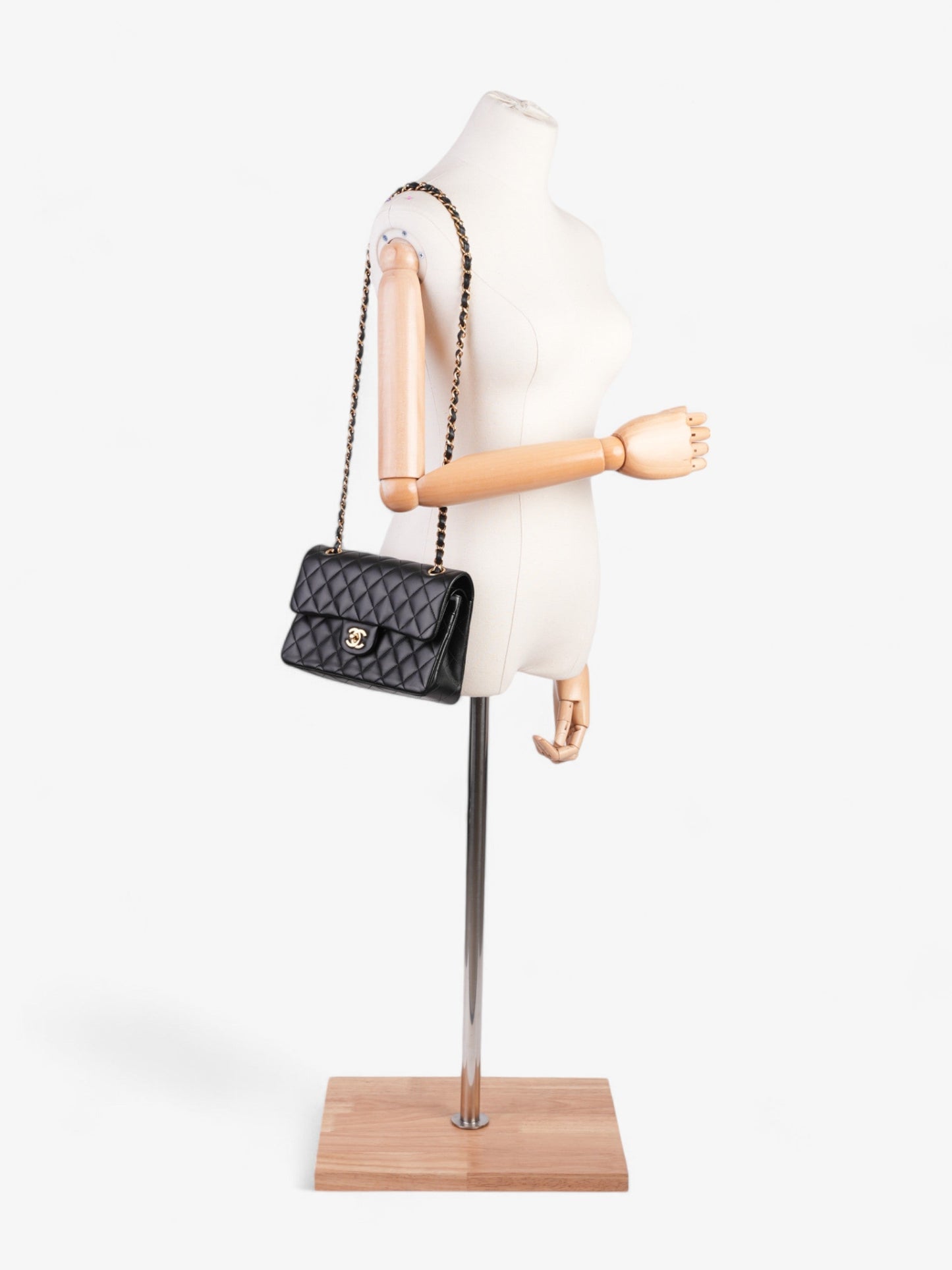 Chanel Classic Double Flap Black Lambskin Leather Small