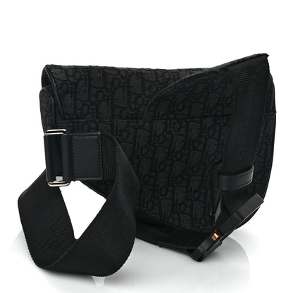 Christian Dior Oblique Mens Saddle Bag Black Blue
