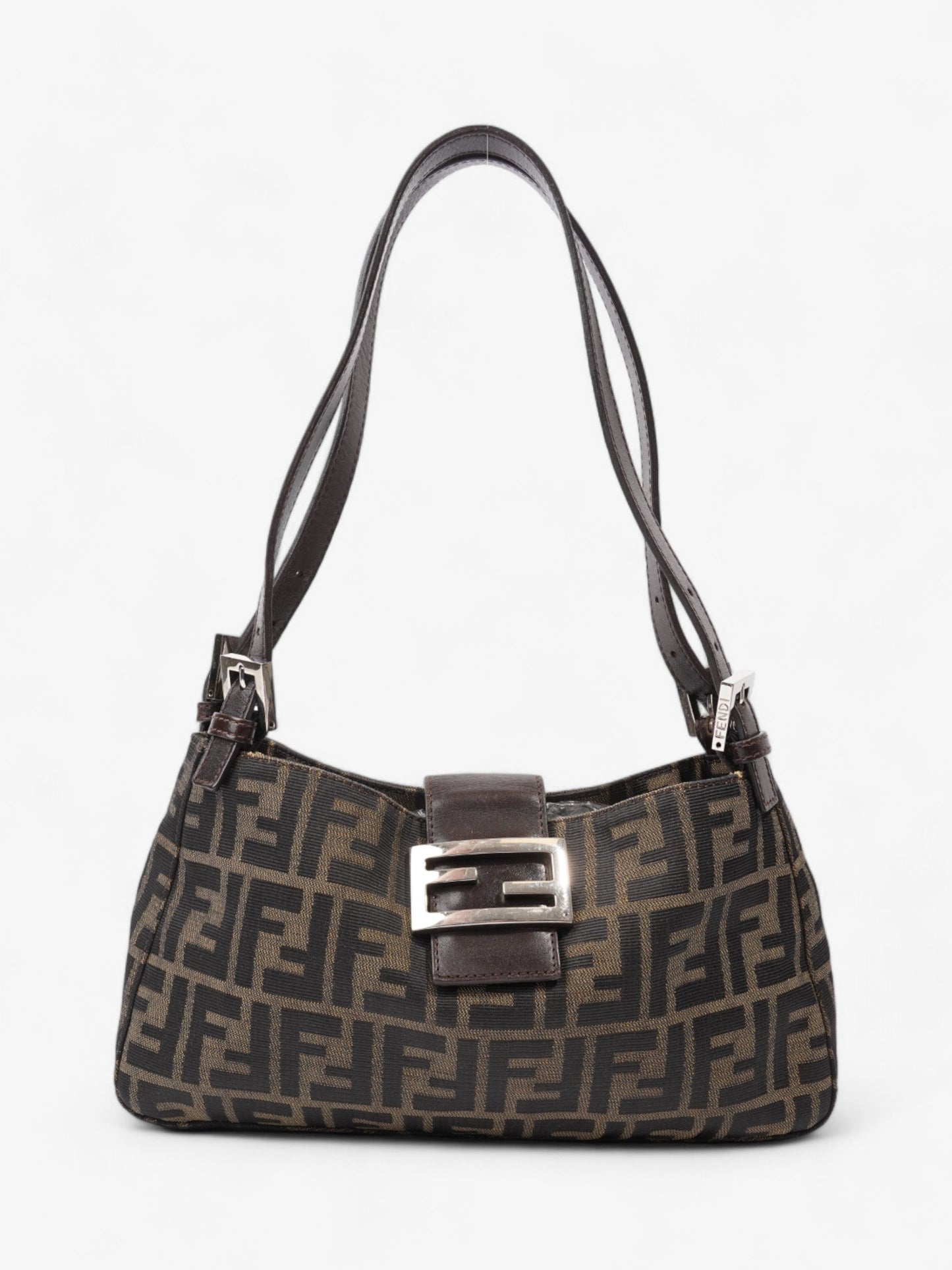 Fendi Mamma Baguette Canvas Brown Shoulder Bag