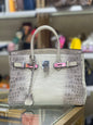 Luxury Hermes Birkin 30 Himalayan Himalaya Crocodile Handbag