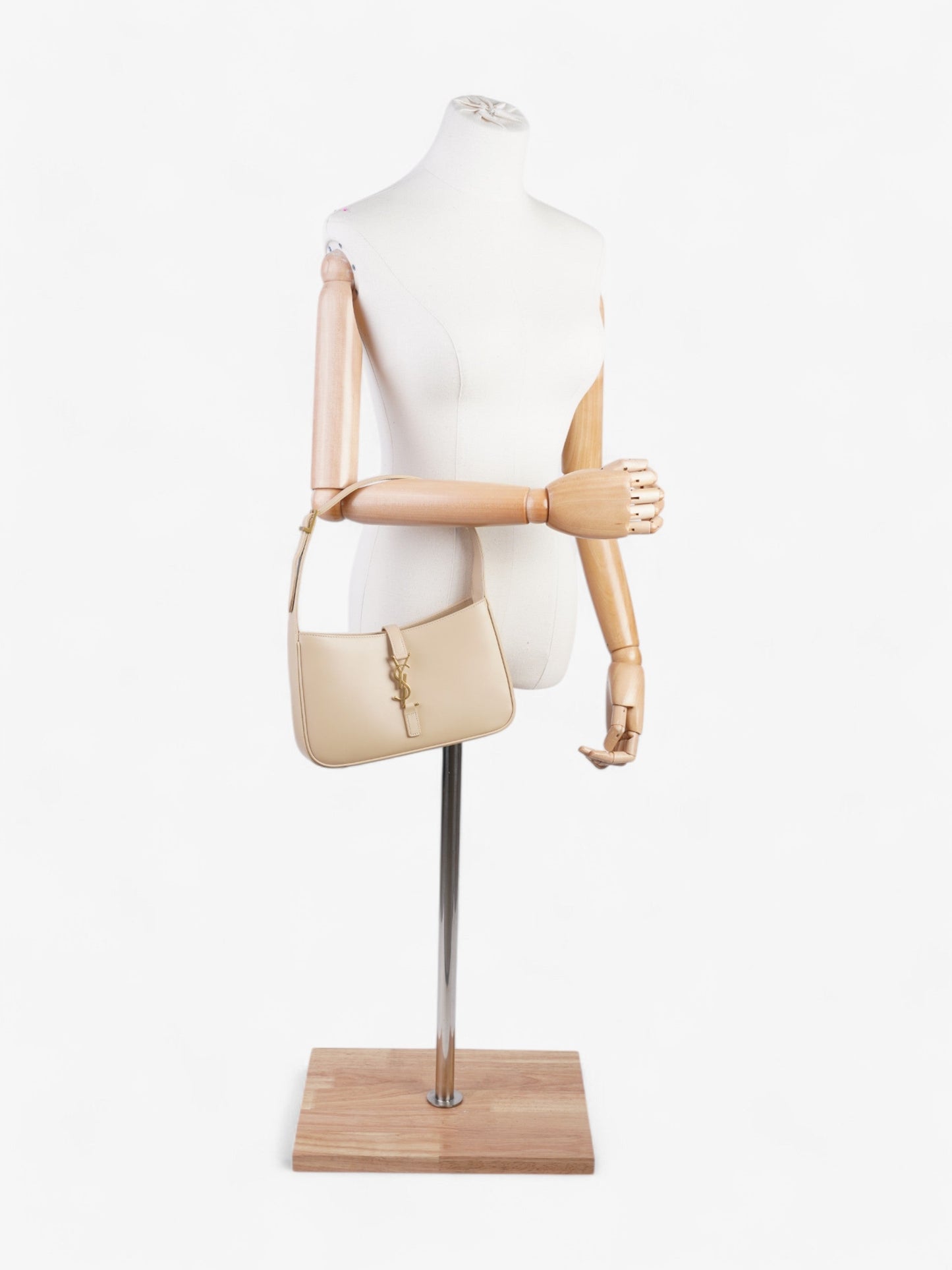 Saint Laurent Le 5 A 7 Hobo Nude Calfskin Leather