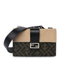 Fendi Glazed Fabric Cotton Vitello King Aura FF 1974 Baguette Belt Pouch Tobacco Moro Sand Black