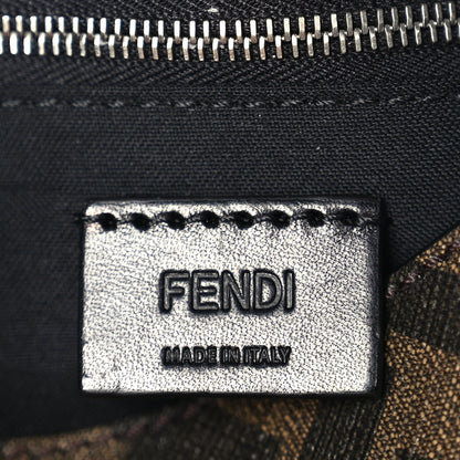 Fendi Glazed Fabric Cotton Vitello King Aura FF 1974 Baguette Belt Pouch Tobacco Moro Sand Black