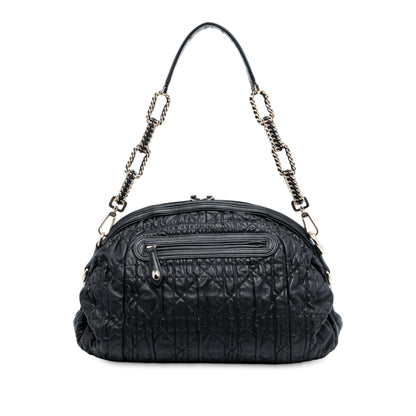 Black Dior Lambskin Cannage Gaufre Delices Shoulder Bag