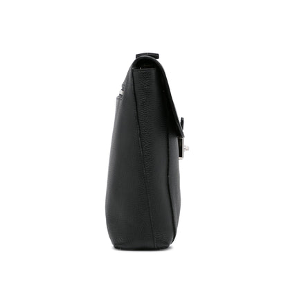 Black Louis Vuitton Taurillon Serviette Dorian Business Bag