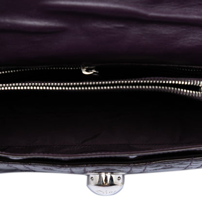 Purple Dior Patent Cannage Rendezvous Shoulder Bag