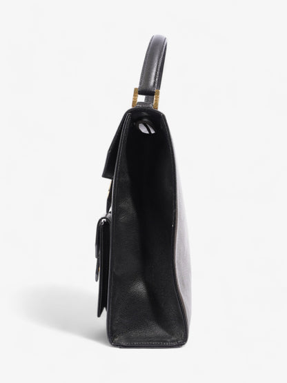 Saint Laurent Top Handle Black Grained Leather