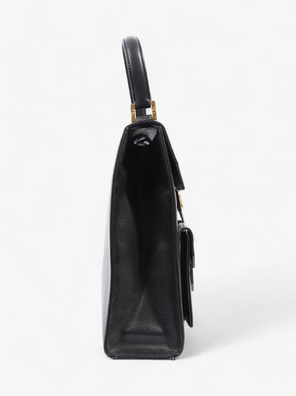 Saint Laurent Top Handle Black Grained Leather