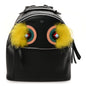 Fendi Vitello Dolce Fox Elaphe Ayers Hypnoteyes Large Backpack Black Giallo Multicolor