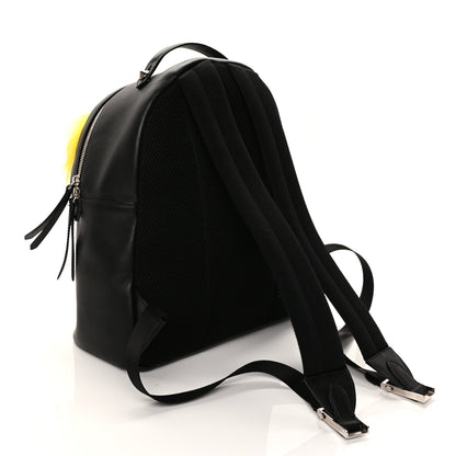 Fendi Vitello Dolce Fox Elaphe Ayers Hypnoteyes Large Backpack Black Giallo Multicolor