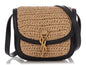 Saint Laurent Small Raffia And Black Monogram Kaia