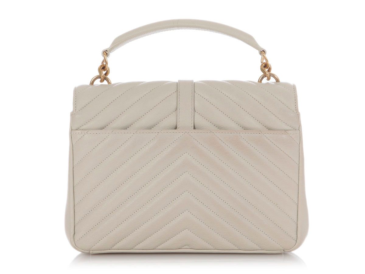 Saint Laurent Medium Crema Grain De Poudre Envelope Bag