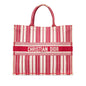 Red Dior Large Striped Book Tote