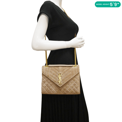 Saint Laurent Envelope Suede Beige Crossbody Style 2